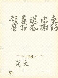 领导送你东西怎么说感谢的话