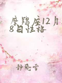 摩羯座12月28日性格