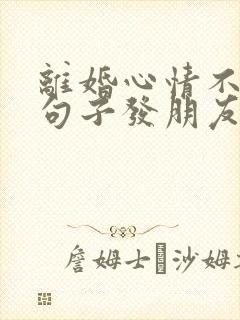 离婚心情不好的句子发朋友圈