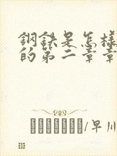 钢铁是怎样炼成的第二章章节概括