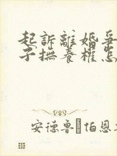 起诉离婚争夺孩子抚养权怎么办