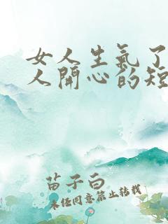 女人生气了哄女人开心的短句