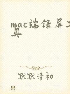 mac端录屏工具