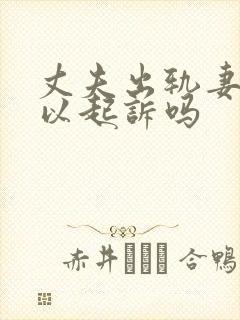 丈夫出轨妻子可以起诉吗