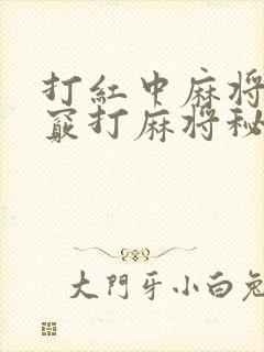 打红中麻将的诀窍打麻将秘诀