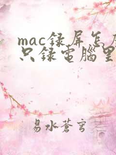 mac录屏怎么只录电脑里的声音