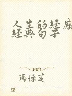 人生的经历感悟经典句子