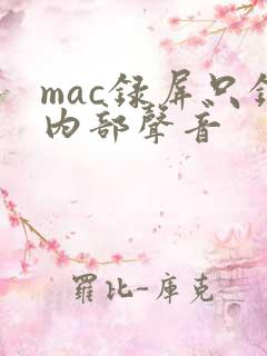 mac录屏只录内部声音