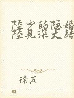 陆少的隐婚罪妻陆见深大结局