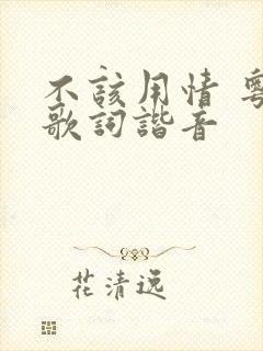 不该用情 粤语歌词谐音