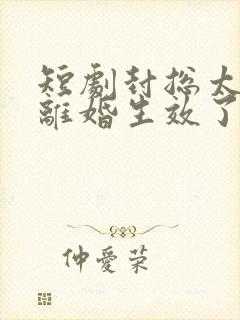 短剧封总太太的离婚生效了全集免费观看