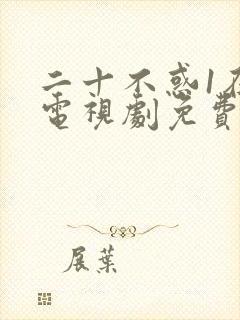 二十不惑1在线电视剧免费观看全集