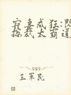 宠妻成狂:闪婚总裁太霸道