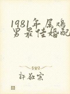 1981年属鸡男最佳婚配属相