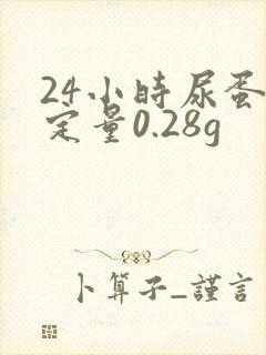 24小时尿蛋白定量0.28g