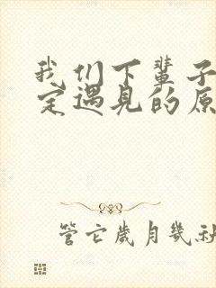 我们下辈子不一定遇见的原唱