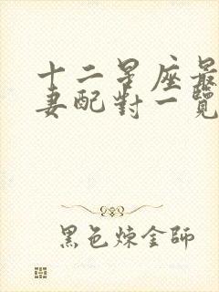 十二星座最佳夫妻配对一览表