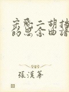 宋飞二胡挡不住的思念曲谱