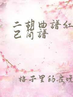 二胡曲谱红颜知己简谱