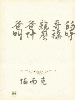 爸爸亲哥的老婆叫什么称呼