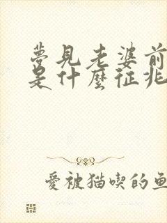 梦见老婆前男友是什么征兆