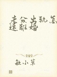 老公出轨怎样快速离婚