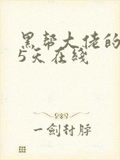 黑帮大佬的365天在线