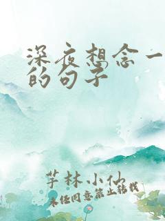 深夜想念一个人的句子