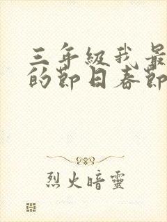 三年级我最喜欢的节日春节