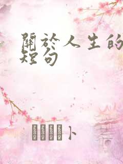 关于人生的感悟短句