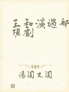 王和演过哪些电视剧