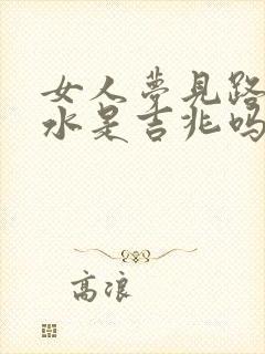 女人梦见路上流水是吉兆吗