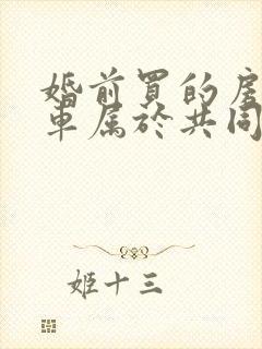 婚前买的房子和车属于共同财产吗