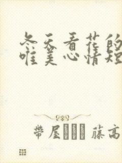 冬天看花的句子唯美心情短语