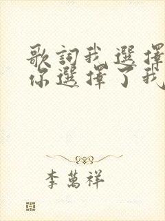 歌词我选择了你你选择了我