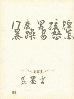 17岁男孩脾气暴躁易怒怎么办