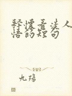 释怀看淡人生感悟的短句