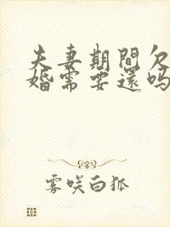 夫妻期间欠债离婚需要还吗