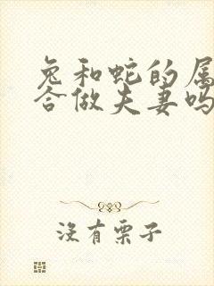 兔和蛇的属相适合做夫妻吗