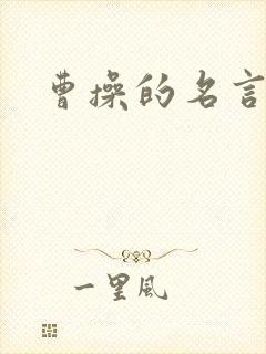 曹操的名言名句