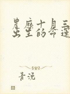 农历十月三十日出生的命运