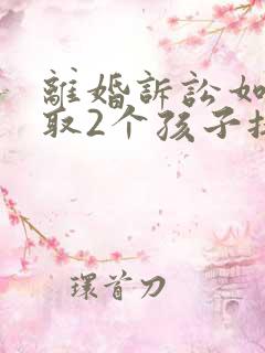 离婚诉讼如何争取2个孩子抚养权