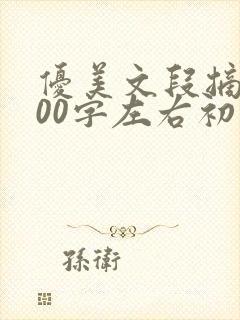 优美文段摘抄300字左右初中