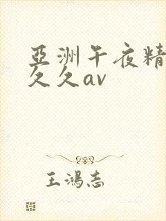 亚洲午夜精品久久久av