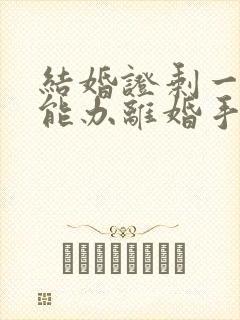 结婚证剩一个了能办离婚手续吗?