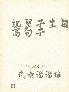 祝儿子生日高情商句子