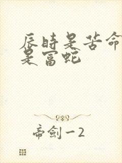 辰时是苦命蛇还是富蛇