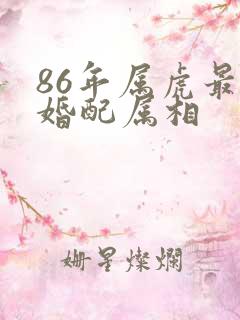 86年属虎最佳婚配属相