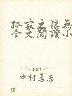 孤寂之狼无删减全文阅读小说