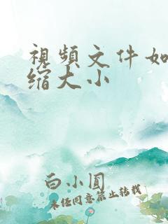 视频文件如何压缩大小